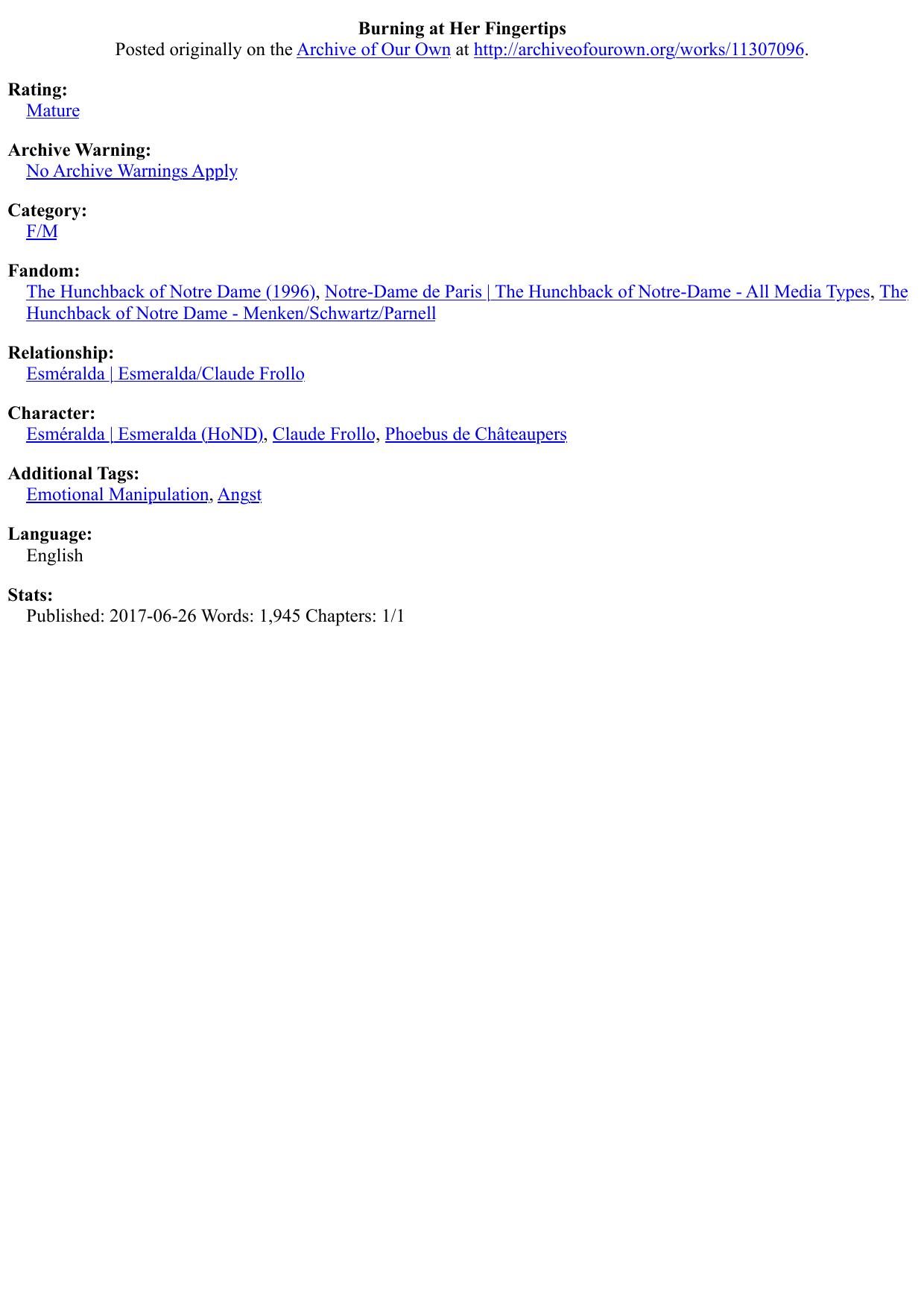 Burning at Her Fingertips