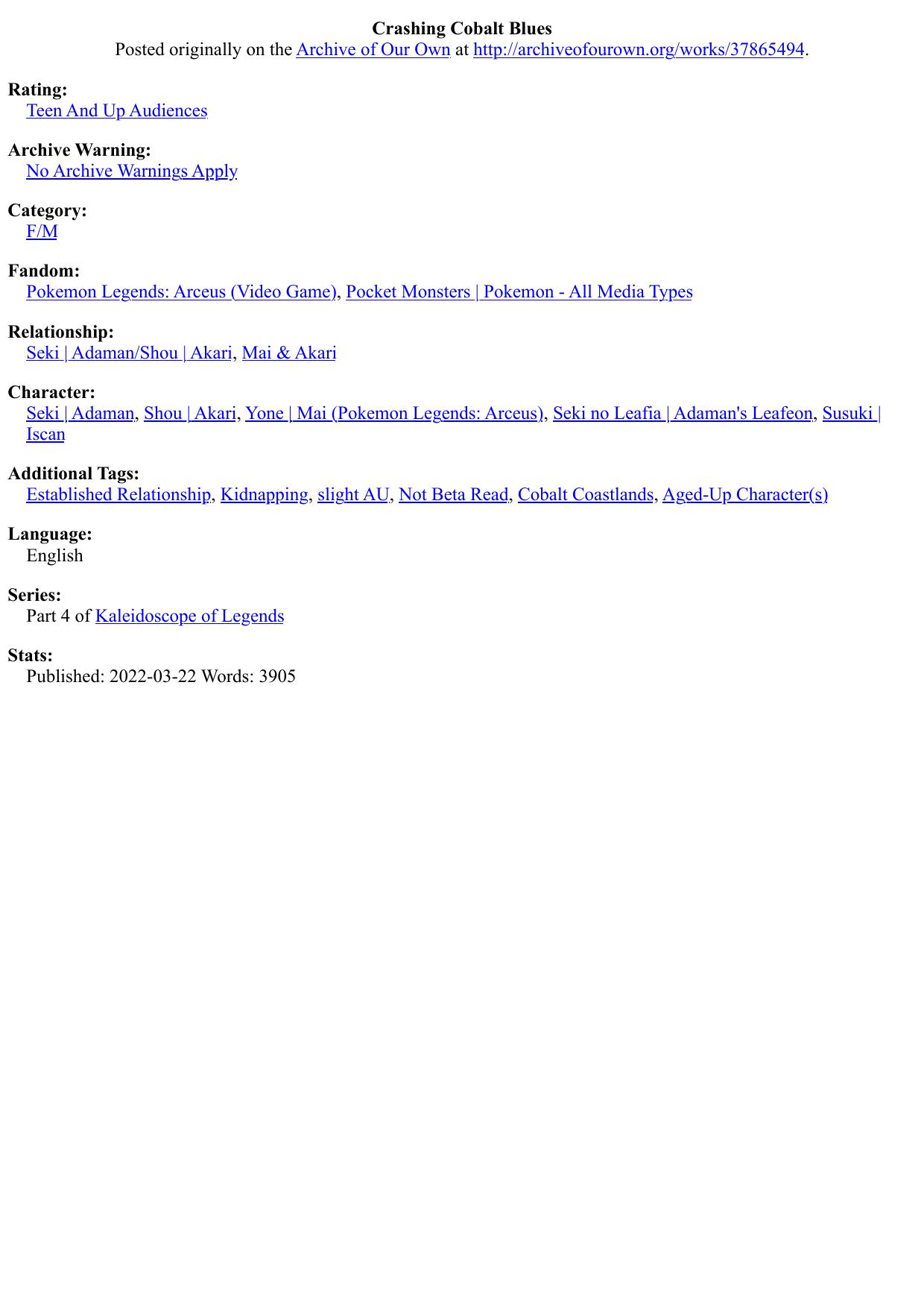 Crashing Cobalt Blues