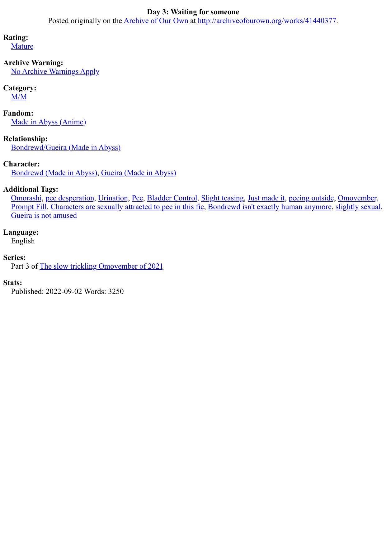 Day 3: Waiting for someone