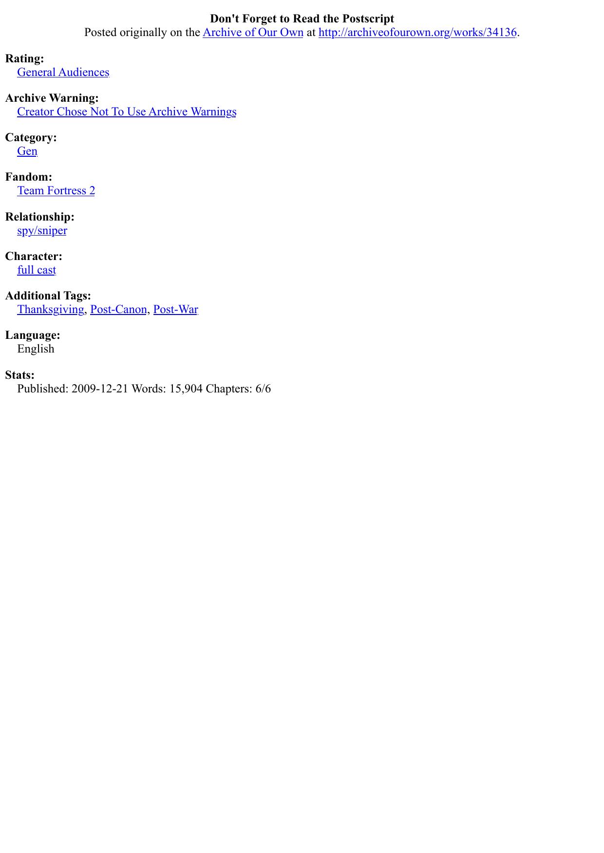 Don't Forget to Read the Postscript