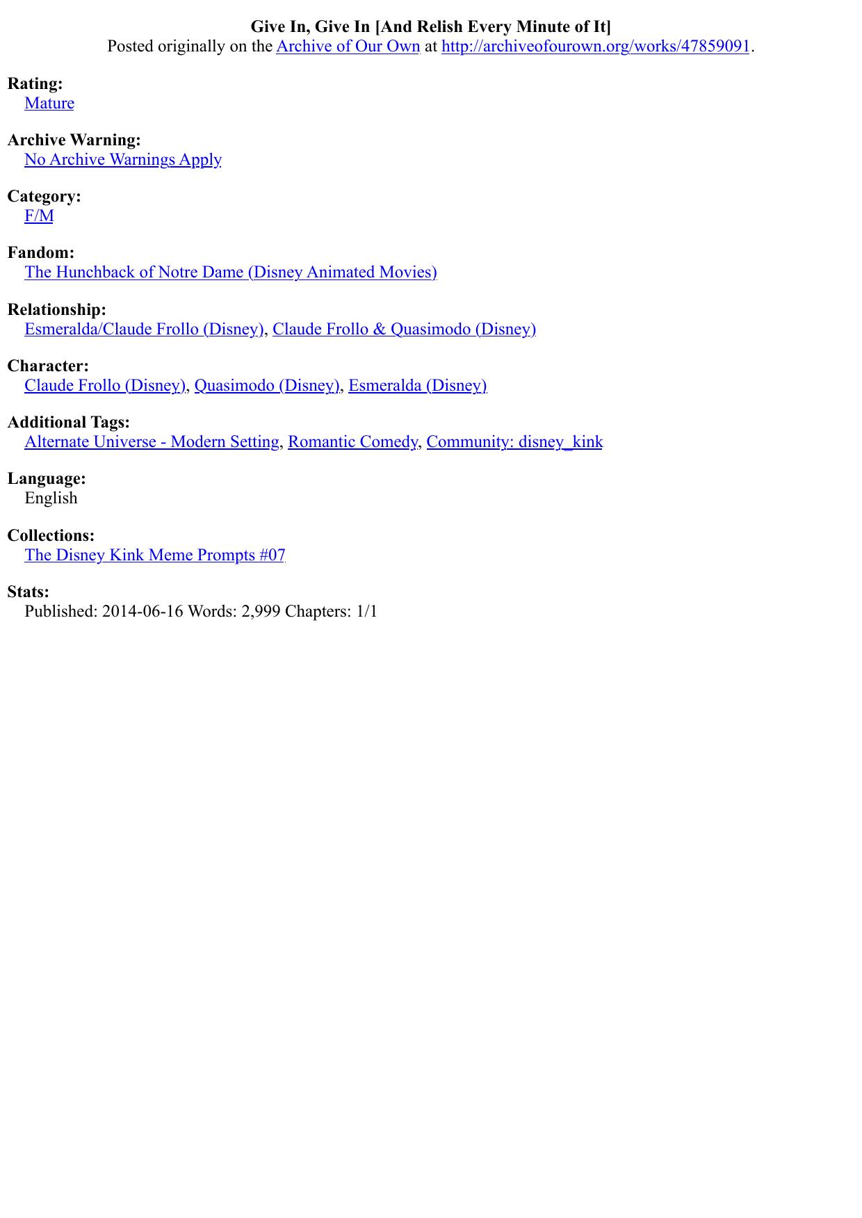 Give In, Give In [And Relish Every Minute of It]