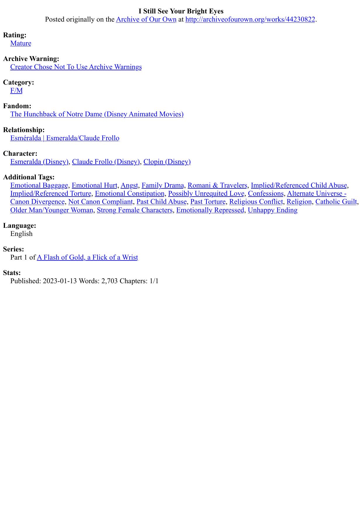 I Still See Your Bright Eyes