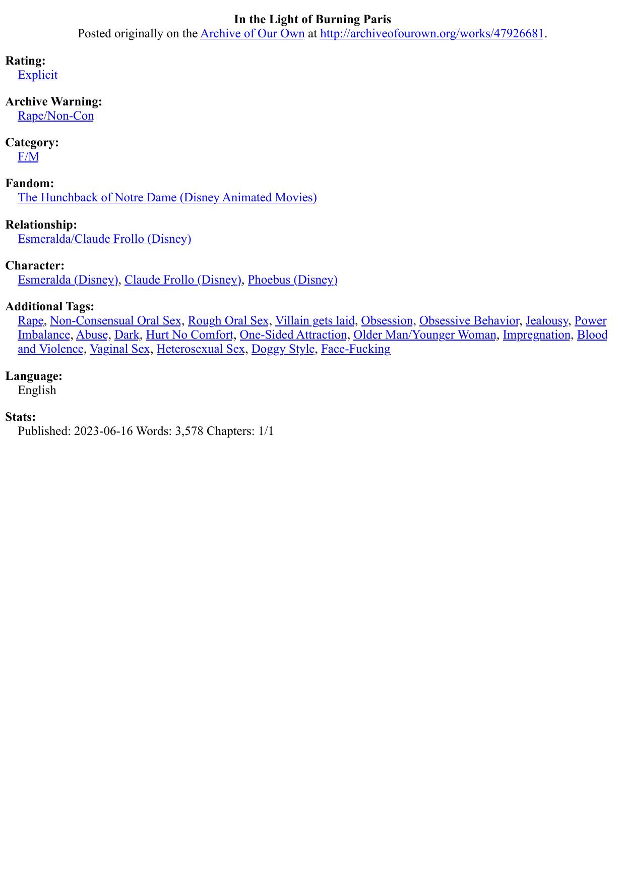 In the Light of Burning Paris