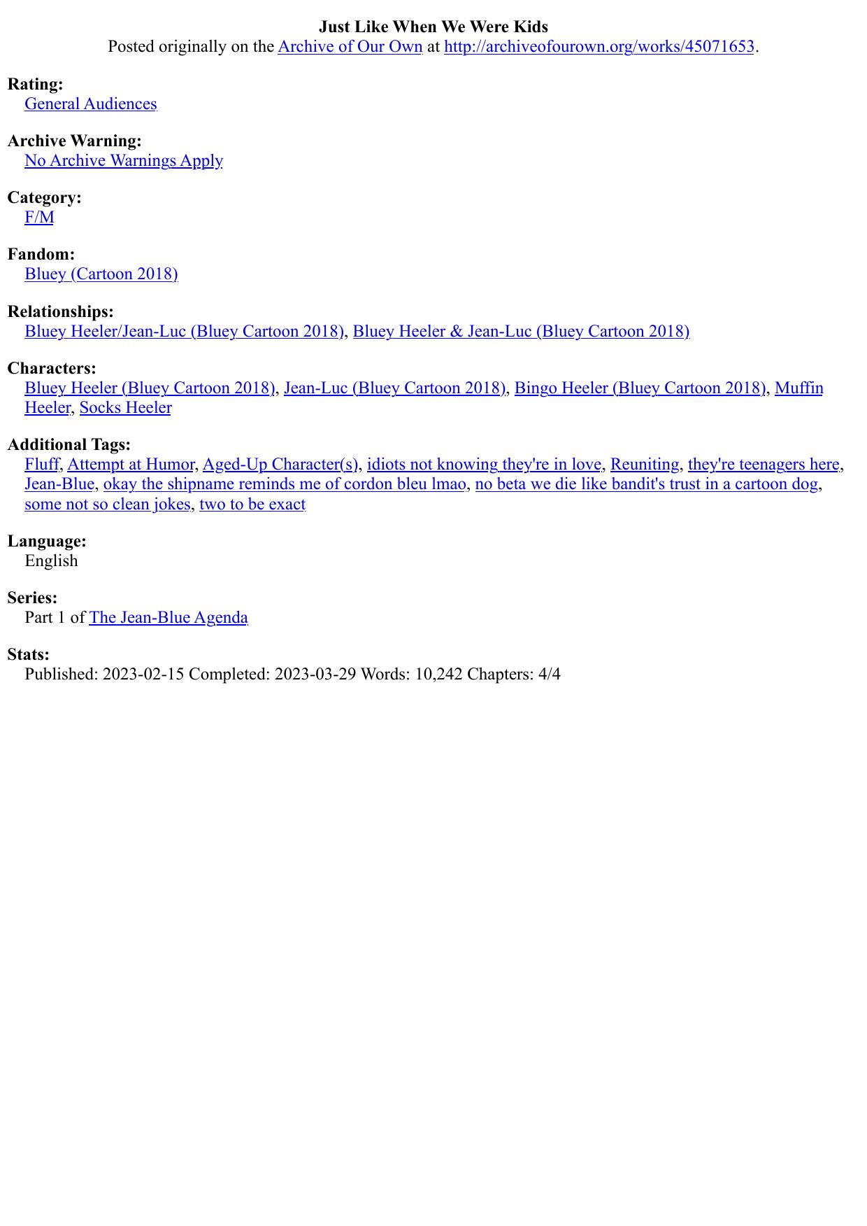 Just Like When We Were Kids