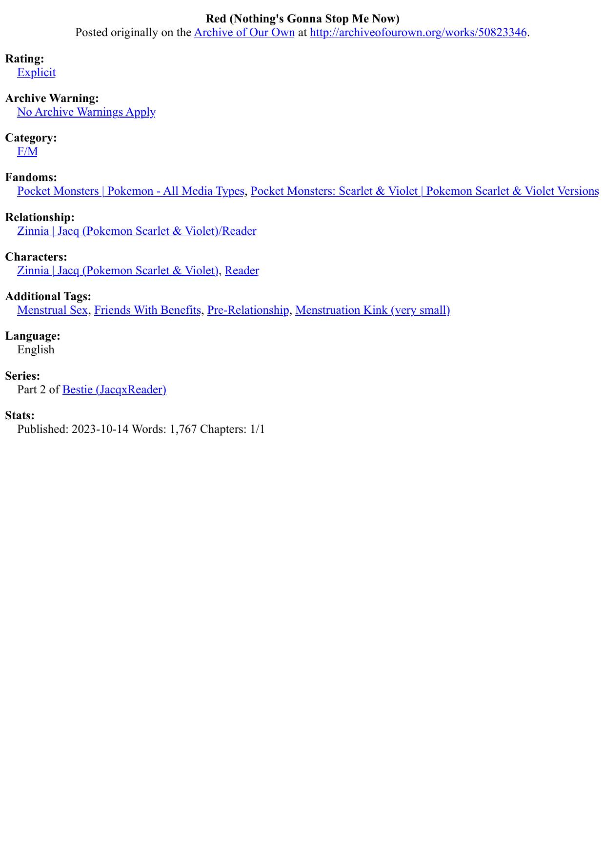 Red (Nothing's Gonna Stop Me Now)