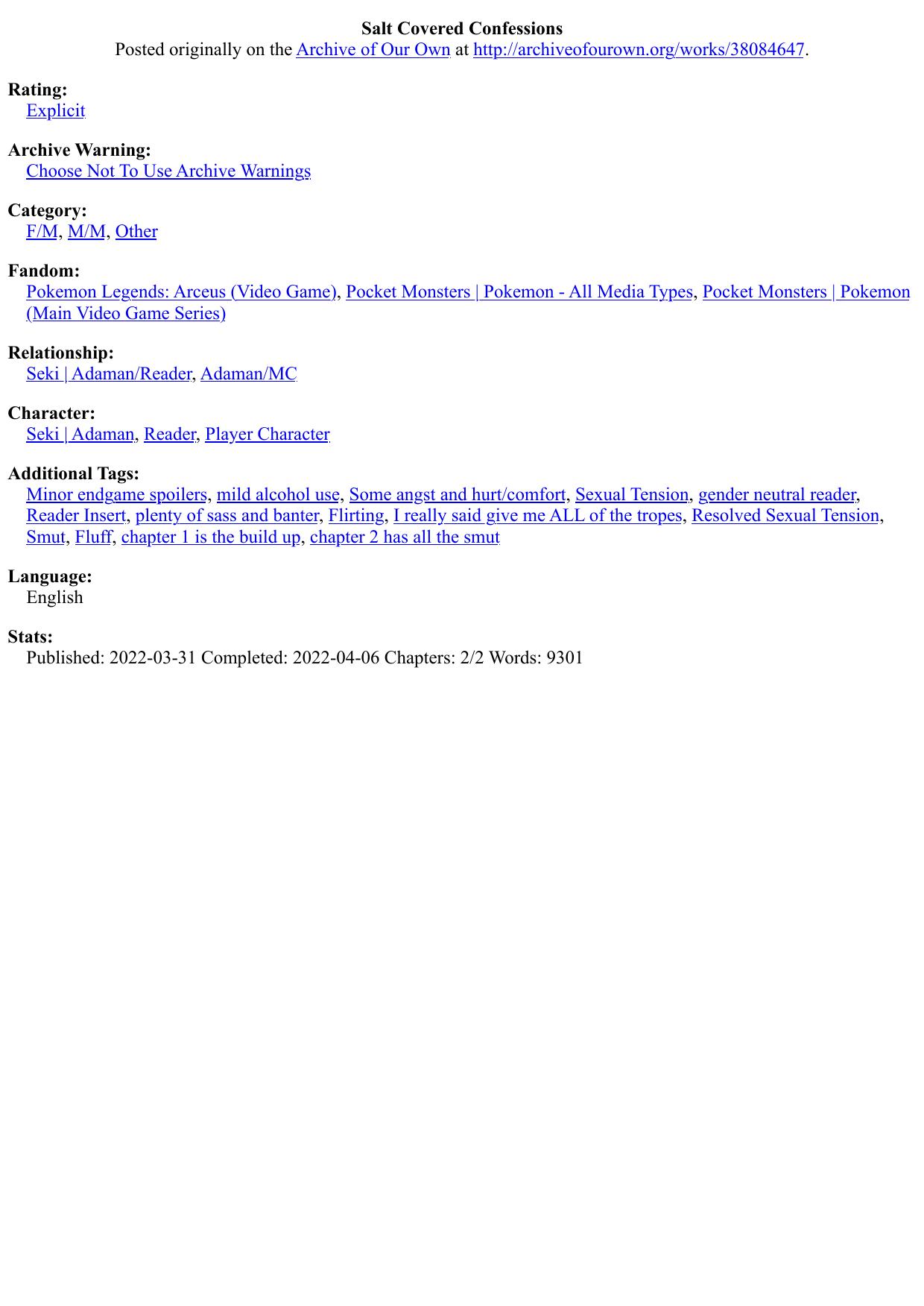 Salt Covered Confessions