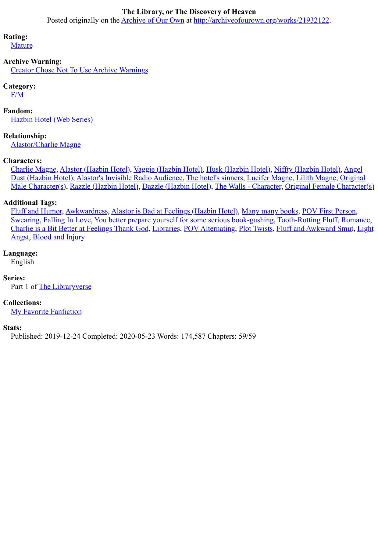 The Library, or The Discovery of Heaven