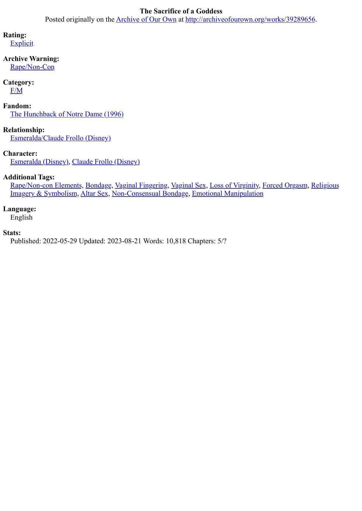 The Sacrifice of a Goddess