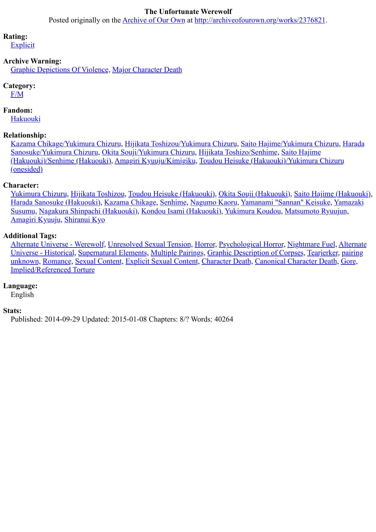 The Unfortunate Werewolf