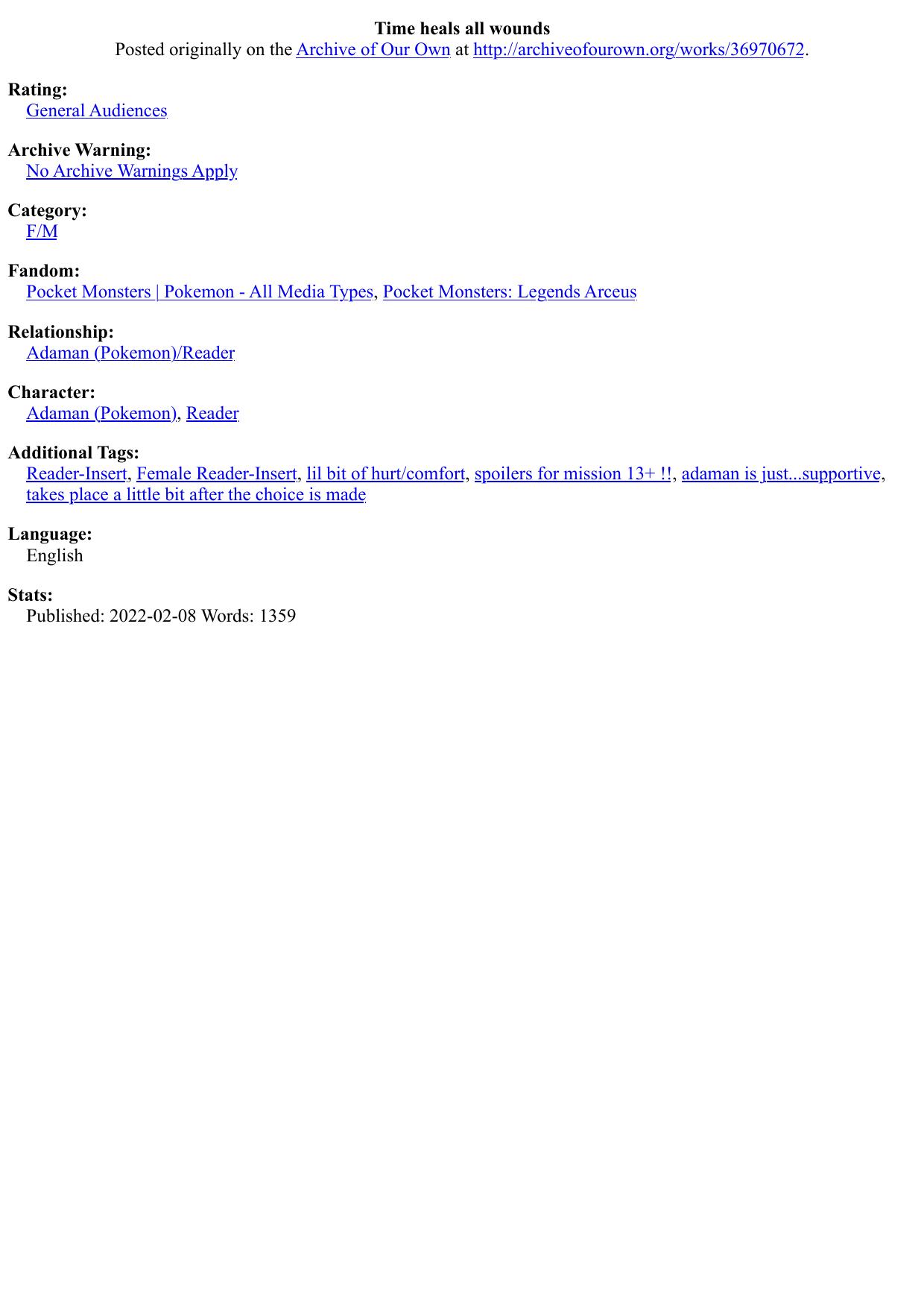 Time heals all wounds