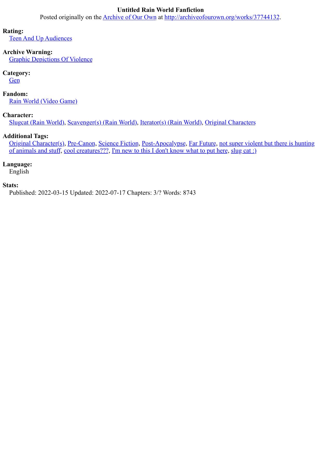 Untitled Rain World Fanfiction