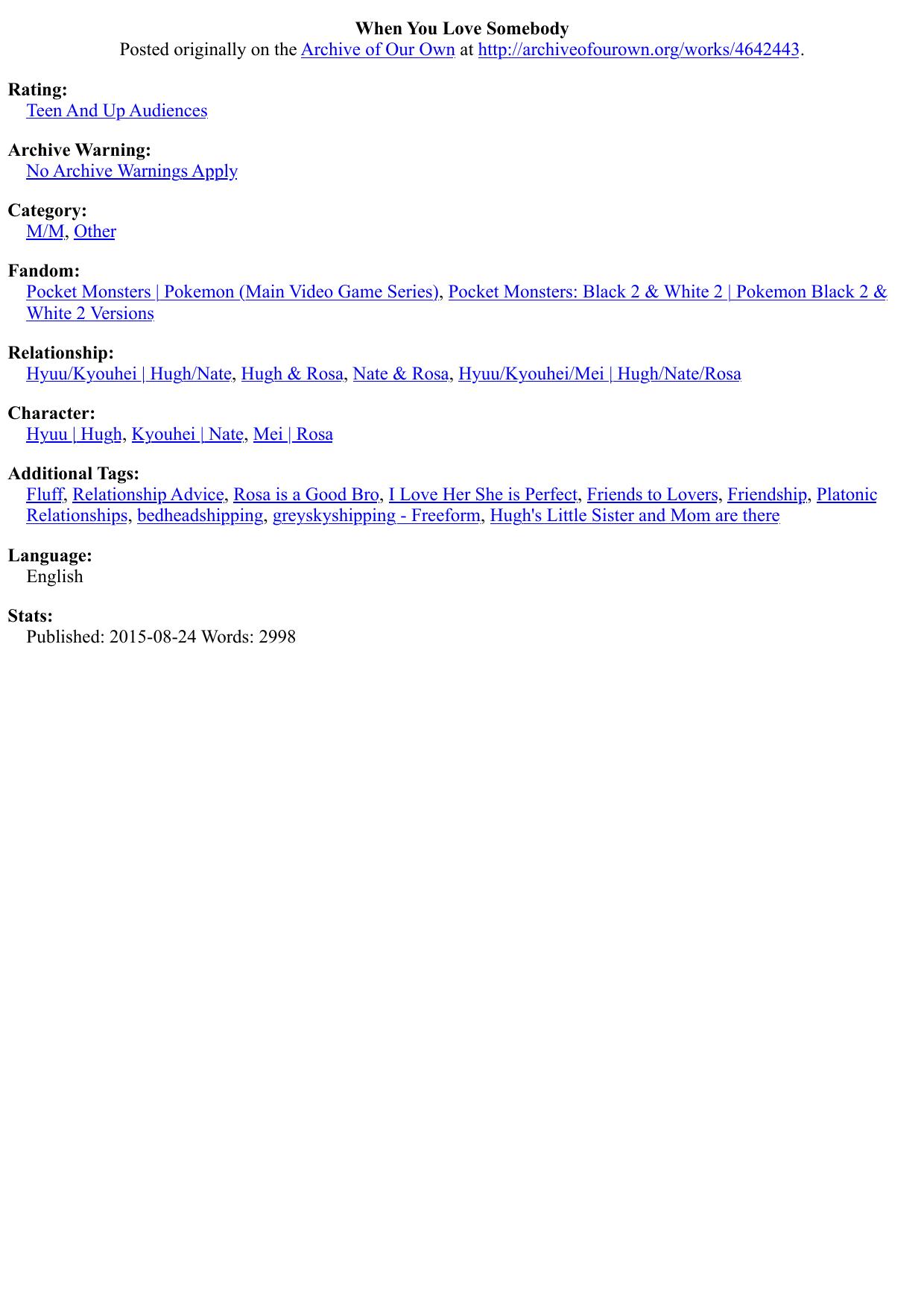 When You Love Somebody