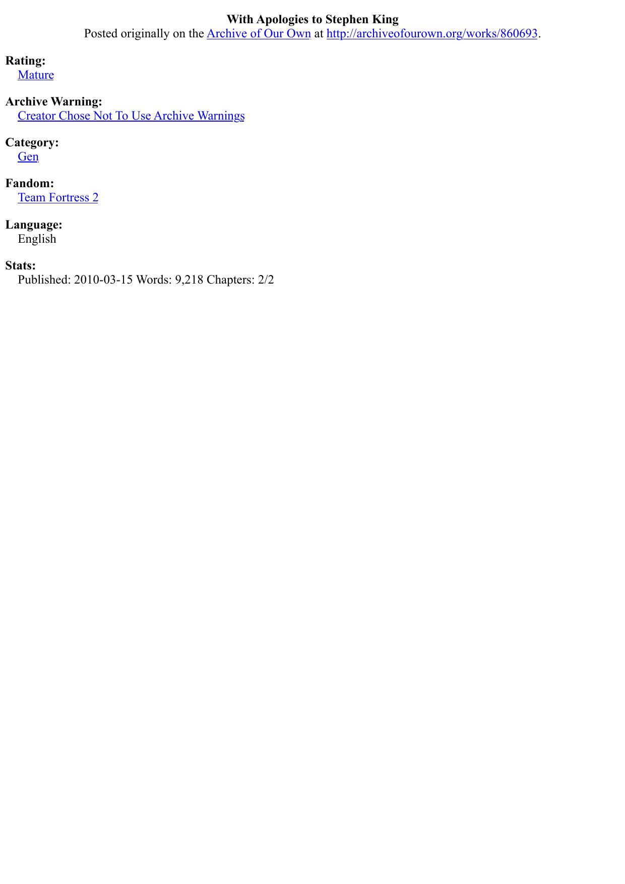 With Apologies to Stephen King