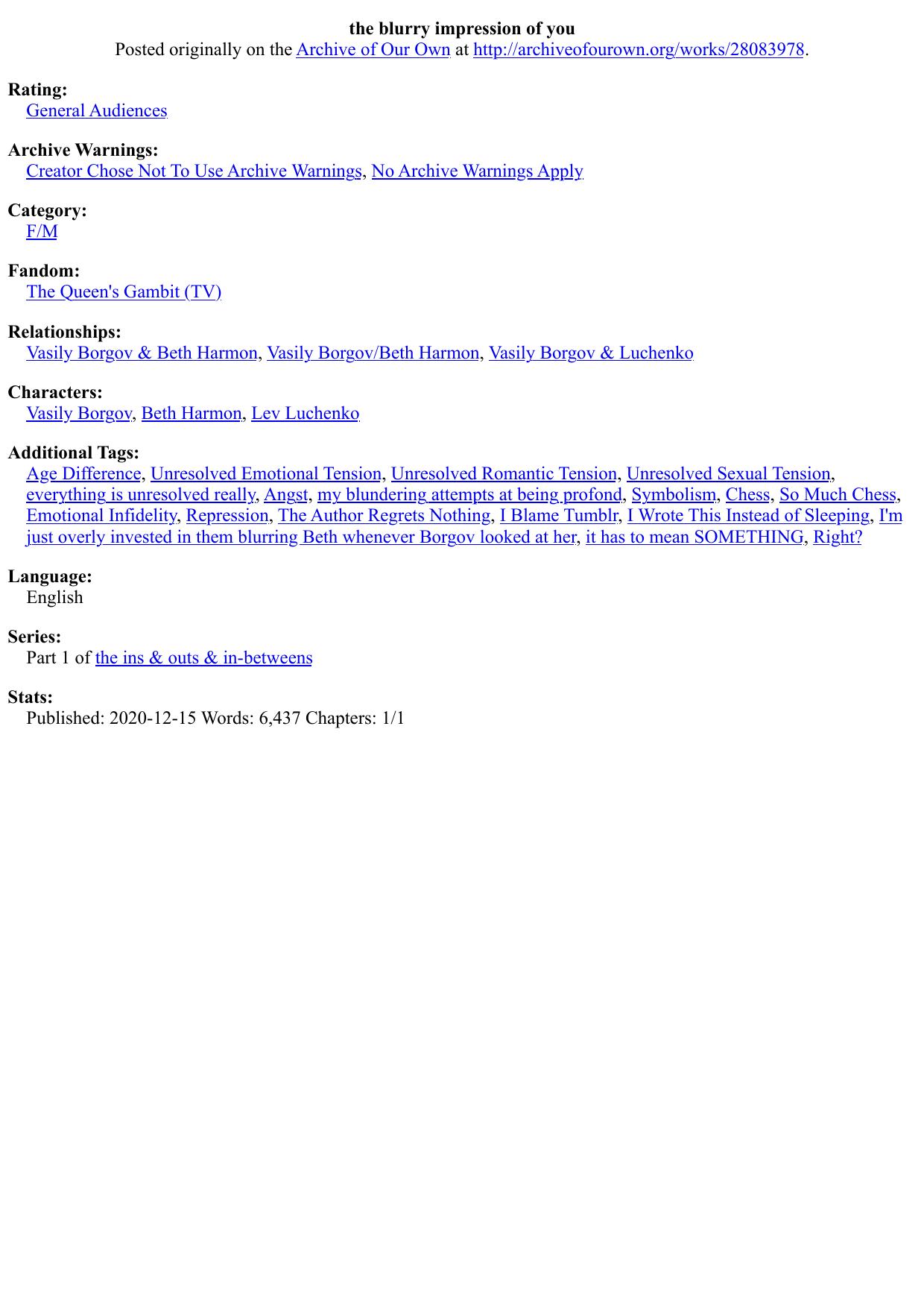 the blurry impression of you