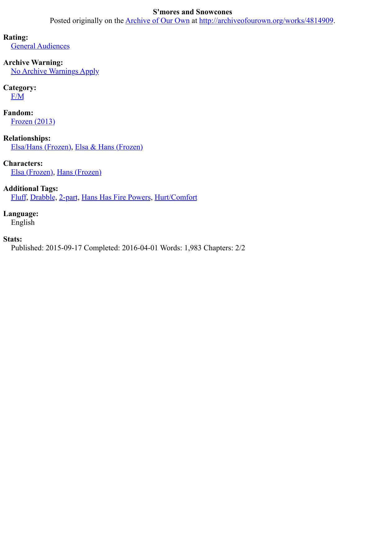 S'mores and Snowcones