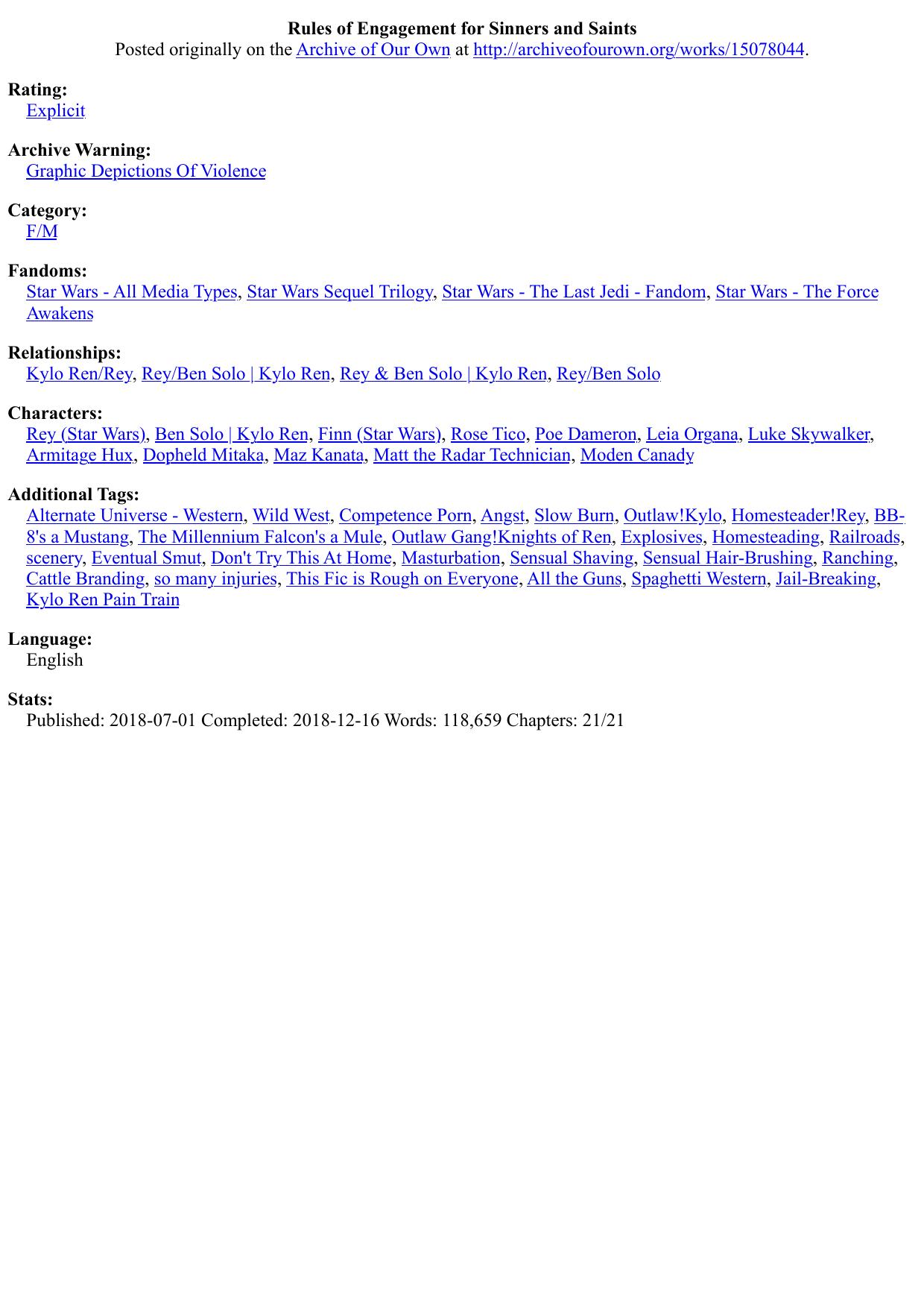 Rules of Engagement for Sinners and Saints