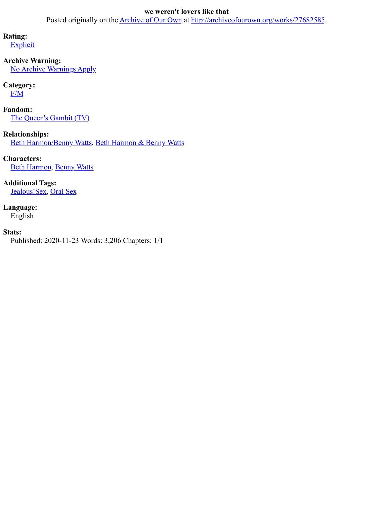 we weren't lovers like that